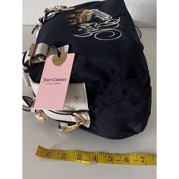Juicy Couture The Key To Juicy Satchel Crossbody Liquorice Velvet Charm NEW - Picture 13 of 16